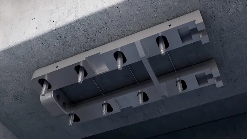 Pre-Tensioned CFRP Plate Prestressing System
